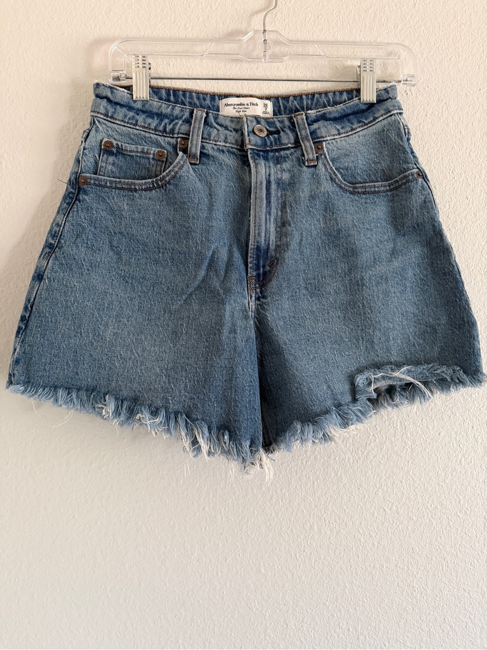 Abercrombie & Fitch The Dad Short High Rise Denim Blue Women 26